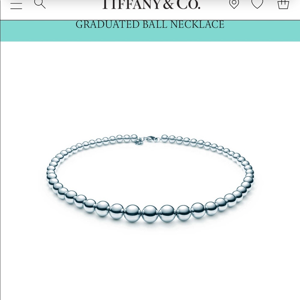 Tiffany 925 silver Graduated Bead Necklace